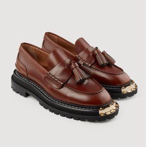 Sandro IRON Chunky Brown Leather Loafer